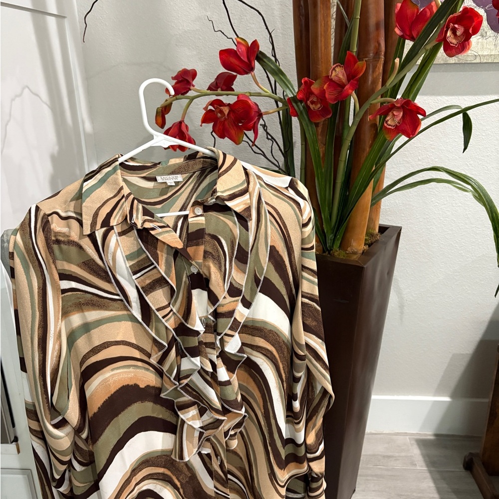 Women's Multicolor Ruffle Blouse